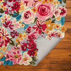 Colorful handmade flower <b>carpet</b> square floral wool rug vibrant modern handmade living room - Product Image 3