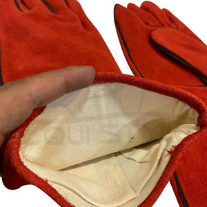 Guantes de Soldadura TIG al por Mayor, de Manga Larga, de Cuero Rojo de Vaca, Resistentes al Calor, para Uso Industrial, de Alta Resistencia - Product Image 4