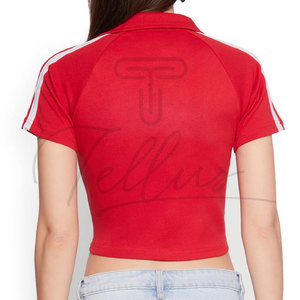 เสื้อผู้หญิงดีไซน์ใหม่ปี 2025 ผ้าถักลำลอง 100% ผ้าฝ้าย แขนสั้น ทรงปกติ สไตล์สตรีทแวร์ จากซัพพลายเออร์ - Product Image 3