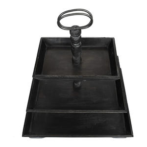 Handcrafted Eco-Friendly Mango Wood Serving Tray Tiered <b>Cupcake</b> Display for Christmas Seasonal Gatherings and Holiday Decor - Product Image 2