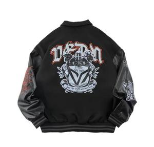 Chaqueta de Motocicleta Unisex de Cuero PU con Logotipo Bordado en la Parte Delantera, Acolchado de Poliéster Resistente al Viento, Cierre de un Solo Botón, Corte Regular, para Invierno - Product Image 3