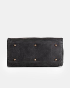 Sac de voyage week-end vintage pour homme en cuir véritable gris foncé, résistant à l'eau, grand format, écologique, idéal pour la gym - Product Image 4