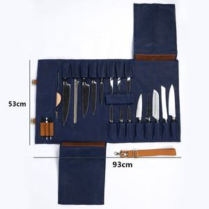 Bolsa Organizadora de Cuchillos de Chef de Lona y Cuero, Estuche de Viaje Profesional para Cocina, Alta Calidad LCKR-0036 - Product Image 6