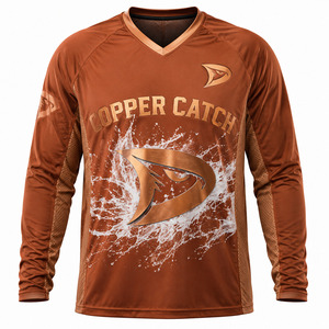 Maillot de pêche personnalisé OEM pour homme, grande taille, manches longues, UPF 50+, séchage rapide, sublimation, performance, 100% polyester - Product Image 2