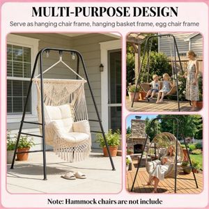 Supporto per Altalena da Esterno in Metallo Nero per Amache e Sedie Sospese - Product Image 2