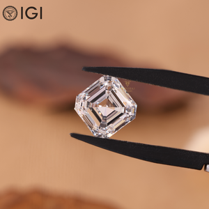 เพชรทรงเหลี่ยม Asscher Cut รูปทรงสี่เหลี่ยมมรกต  ได้รับการรับรองจาก IGI เพชรเพาะเลี้ยง 1-3 กะรัต สี D ความสะอาดระดับ VVS2 สำหรับทำเครื่องประดับ - Product Image 2