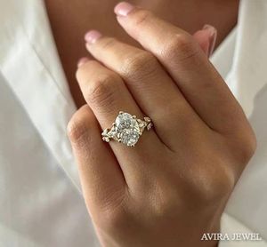 Anillo de Compromiso con Moissanita de Corte Ovalado, Oro Rosa de 18k, 14k, 10k, 1CT, Claridad VVS1, Sin Níquel, Sin Plomo, Joyería Clásica de Lujo para Ella - Product Image 1