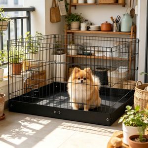 Cuccia Moderna Rettangolare per Cani da Esterno con Tetto in Acciaio Salvaspazio per Animali di Piccola Taglia - Product Image 4
