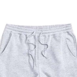 Pantalones Cortos Bermuda de Algodón Gris Claro para Hombre, Cintura con Cordón, Bolsillos Casuales, Talle Medio, Tejido de Punto Transpirable - Product Image 2