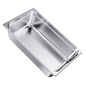 1 Confezione di Teglie Professionali in Acciaio Inox per Cottura a Vapore, Profondità 6 Pollici, Antiaderenti, Riutilizzabili, Antiruggine, per Catering, Hotel e Ristoranti - Product Image 3