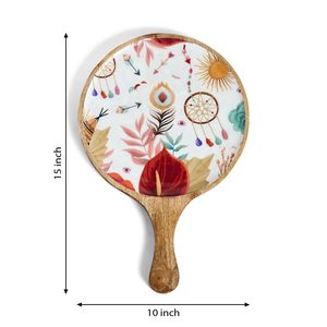 Bandeja para Servir Pizza de Madera de Mango, Elegante Plato Redondo para Aperitivos, Organizador Multiusos y Regalo Disponible para la Venta al Precio Más Bajo - Product Image 3