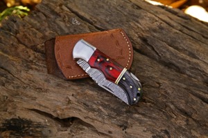 Cuchillo plegable con patrón de Damasco, hoja de acero inoxidable, mango de aluminio, cuchillo de bolsillo táctico para exteriores, camping, caza, herramienta EDC para bricolaje - Product Image 3