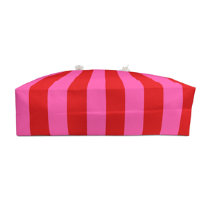 Bolsa de Viaje Grande a Rayas Rosa y Roja, Bolsa de Mano para Fin de Semana, Bolsa de Playa, Bolsa de Gimnasio, Bolso de Vacaciones para Mujer - Product Image 3