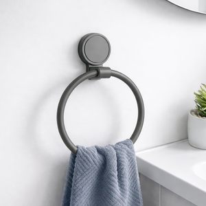 Support mural pour serviettes à ventouse, sans perçage, en acier inoxydable thermolaqué, pour salle de bain, en vente - Product Image 1