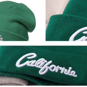 Gorro de punto personalizado con letras bordadas, de acrílico, cálido para invierno, con puño acanalado, gorro de esquí, unisex, ropa deportiva, precio de fábrica OEM - Product Image 5