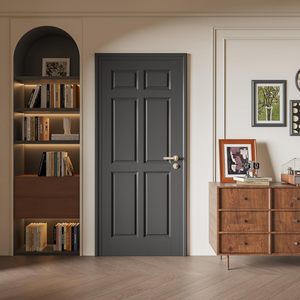 Water-resistant Mold-Proof PVC Finished 40mm Thickness MDF Wooden Hollow Door Panel with Frame Home Office House Entry Room Door - Product Image 1