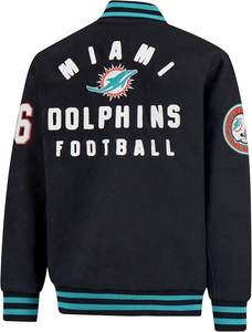 Chaqueta Clásica Estilo Varsity - Unisex, Miami Dolphins, Color del Equipo - Product Image 2