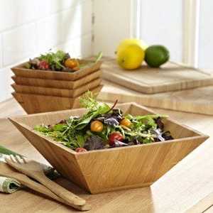 Ensemble de vaisselle en bois le plus vendu – Bols créatifs en bois d'acacia et de manguier pour riz, salades et soupes – Grands essentiels de cuisine sûrs - Product Image 3