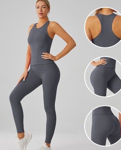 Shorts de yoga personnalisés pour femmes en polyester/coton, coupe-vent, écologiques, séchage rapide, col montant, motif uni, sportifs pour la gym - Product Image 2