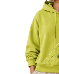 Sweat-shirt à capuche surdimensionné pour femme, vert lime, imprimé graphique, en molleton de coton, manches longues, style décontracté streetwear, tendance - Product Image 3
