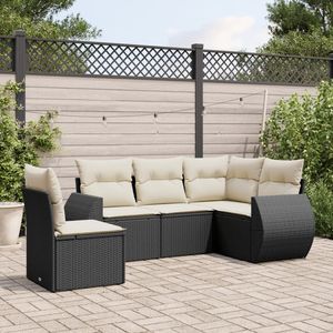 Conjunto de Sofás de Jardín de Ratán Negro, Muebles de Exterior con Cojines de Espuma de Alta Densidad, Diseño Contemporáneo Impermeable - Product Image 3