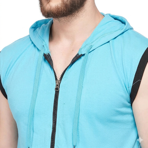Gilet de sport zippé sans manches personnalisé pour homme – Veste de gym épaisse et ajustée pour le fitness - Product Image 3