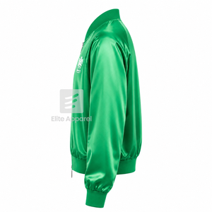 Custom Iota Phi Lambda Sorority Breathable Satin <b>jacket</b> with Embroidered Logo on Front green and <b>White</b> full Sleeve <b>for</b> Female - Product Image 4