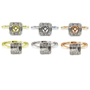 HK Jewellery Factory garantit des bagues baguette en or jaune massif 18 carats élégantes pour femmes alliances de mariage classiques - Product Image 4