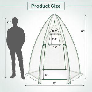"Hexagonal Mini Greenhouse with Zipper Door & Roll <b>Window</b> Eco-Friendly PE <b>Cover</b> Outdoor Plant House White for Hydroponic Grow" - Product Image 4