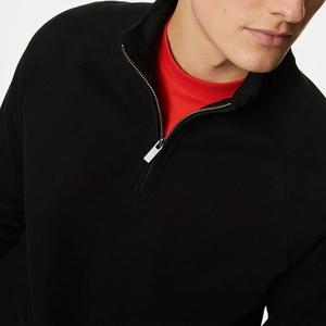 OEM Premium Quality Half Zip <b>Sweatshirts</b> Men <b>Fleece</b> Quarter Zip Pullover Men's 1/4 Zip Stand Collar Zipper <b>Sweatshirt</b> - Product Image 5