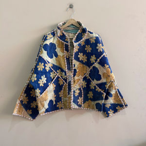 Chaqueta Acolchada Kantha Vintage Hecha a Mano, Chaqueta India Única - Product Image 1