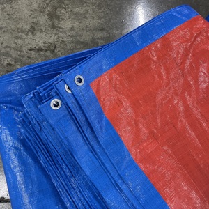 Bâche en tissu tissé enduite de PE, bleue et orange, imperméable, de qualité industrielle, pour usage extérieur, pour camions et bateaux, vente en gros - Product Image 2