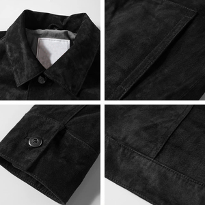 Chaqueta de Motociclista para Hombre, Negra, de Lona, Resistente al Viento, con Cuello Alto, Corte Regular, Color Sólido, Estilo Delgado, para Invierno - Product Image 6
