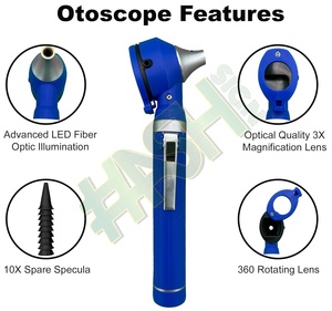 Fiber Mini Pocket Plastic Otoscope Set LED Source Manual Power Supply Optic <b>Ear</b> <b>Scope</b> CE Certified 99.5% Accuracy Medical - Product Image 3