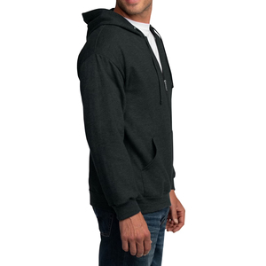 Sudadera con capucha de forro polar con cremallera para hombre, de gran tamaño, cálida para invierno, mezcla de algodón - Product Image 3