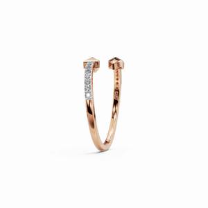 Rose Gold 18KT Spear Diamond <b>Ring</b> <b>Plain</b> Band Lab Grown Diamond Jewelry for Women Anniversary - Product Image 2