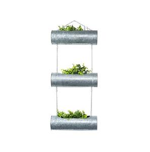 Jardinière murale suspendue créative en métal galvanisé à 3 niveaux, style ferme, pour herbes et fleurs, intérieur/extérieur, prix abordable - Product Image 3