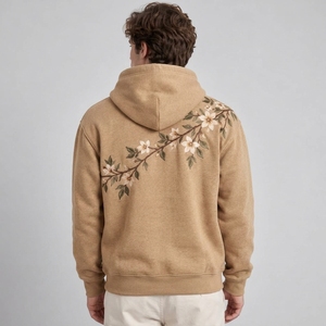 Sudadera con capucha bordada para hombre, elegante y cómoda, combina tela acogedora con bordados detallados y comodidad moderna para atuendos casuales diarios y viajes. - Product Image 2