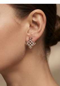 Pendientes de Oro Rosa con Diamantes Cultivados en Laboratorio, Corte Redondo, Chapados en Oro Étnico de 9K, Oro Sólido, Unisex, Regalo para Bodas y Fiestas - Product Image 3