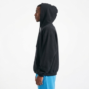 <b>Men</b> <b>Black</b> Hooded Sweatshirt Regular Fit <b>Fleece</b> Casual Pullover Front Pocket Solid Color Streetwear 100% Cotton Anti-Pilling - Product Image 5