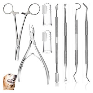 Removedor de Sarro para Perros y Gatos, Herramienta Dental Manual de Acero Inoxidable de 6 Piezas con Agarre Ergonómico para Limpieza Dental - Product Image 1