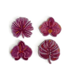 Patch brodé à la main de luxe pour vestes en jean, fleurs brodées de perles colorées, patch thermocollant - Product Image 3
