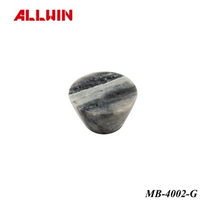 OEM ODM Gray Cone Marble Furniture Knob Decorative Handle Insert Polished Stone Cabinet Hardware for Drawer Furniture - Product Image 4