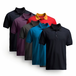 Chemises polo brodées de haute qualité avec logo et étiquette personnalisés pour hommes, 100% coton, respirantes, coupe ajustée, t-shirts de sport - Product Image 1