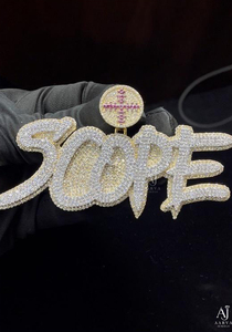 AARVA JEWELS Colgante de Moissanita con Nombre Personalizado, Letra Hip Hop, Corte Brillante, Chapado en Oro de 18K, Plata 925, Certificado por Terceros - Product Image 5