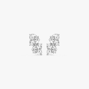 Boucles d'oreilles clous en diamant de laboratoire 14K en forme de cœur 2CTW, deux pierres, couleur E-F, certifiées IGI, tendance pour femme, pour les acheteurs en gros - Product Image 3
