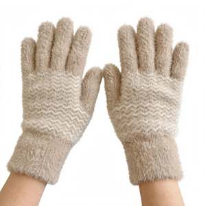 Gants unisexes chauds en polaire, compatibles écran tactile, style tricoté, en acrylique, pour usage quotidien en extérieur, mitaines tricotées douces à doigts complets - Product Image 3