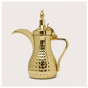 Modern Gold Plated Stainless Steel Arabic Dallah Coffee <b>Pot</b> Traditional Hammered Design Arabian Teapot for Home Hotel Supply - Product Image 3