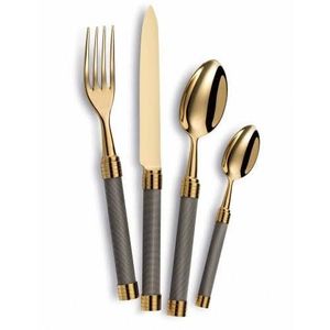 Trending Gold And <b>Grey</b> Handle Stainless Steel Flatware <b>Set</b> Luxury Spoon Fork Knife Tableware - Product Image 1