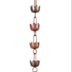 Cadena de Lluvia Elegante y Clásica con Diseño de Flor de Cobre, Pieza Decorativa para Drenaje de Techo de Jardín Vertical - Product Image 1